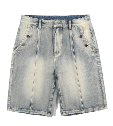 Men's Denim Shorts Solid Color Summer New American Male Loose Five Quarter Pants Casual Fashion Trend Menwear 9W1356