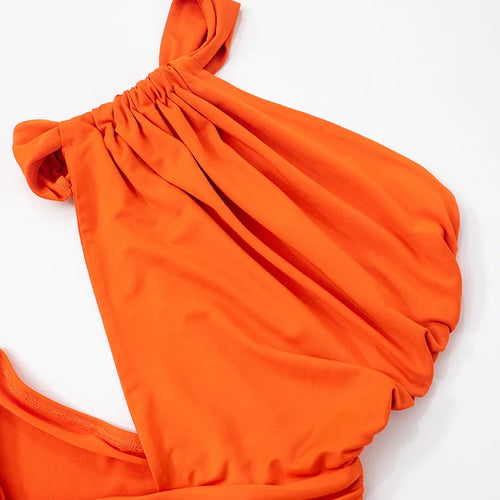 Load image into Gallery viewer, Irregular Ruched Sexy Maxi Dress For Women Gown Hollow Out One Shoulder Sleevelessdraped Bodycon Club Party Long Dress
