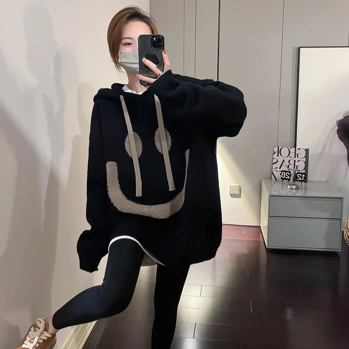 Thicked Oversized Pullovers for Women 2024 Fall Winter Clothing Hooded Casual Jumper Fashion Knitting Sweater Tops Sueter Mujer