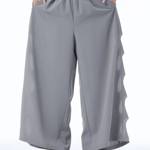Load image into Gallery viewer, High Elastic Waist Gray Side Hollow Out Long Wide Leg Pants New Trousers Women Fashion Tide Spring Autumn 2025 1DJ1255
