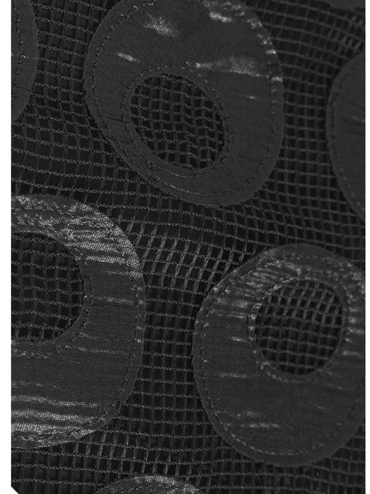 Black Dot Hollow Out Vest Half-body Skirt Two Pieces Suit New V-Neck Sleeveless Women Fashion Spring Autumn 2025 1DJ1101