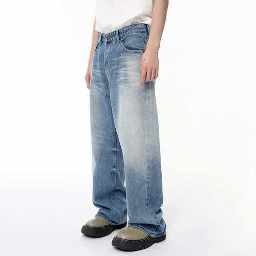 Load image into Gallery viewer, Fashion Men&#39;s Denim Pants Droop Worn-out Washing Wide Leg Jeans Vintage Loose Straight Male Trousers Autumn 9C6395
