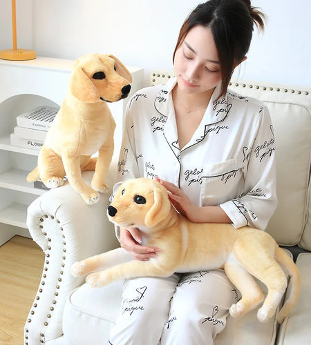 Simulation Golden Retriever Doll Plush Toys Cute Large Dog Guide Dog Stuffed Soft Animal Toys for Kids Accompany Doll Gifts