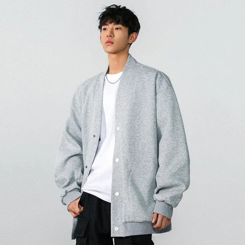 Load image into Gallery viewer, Fashion Men&#39;s Sweatshirts V-neck Single Breasted Solid Color Casual Menswear Loose Pocket Male Coats Korean Chic 9W1239
