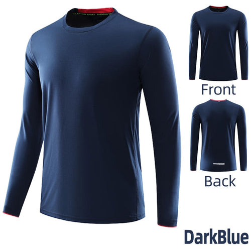 Load image into Gallery viewer, Men Running Sport Shirts Tops Long Sleeve Plus Size Tees Dry Fit Breathable Training Clothes Gym Sportswear Fitness Sweatshirts
