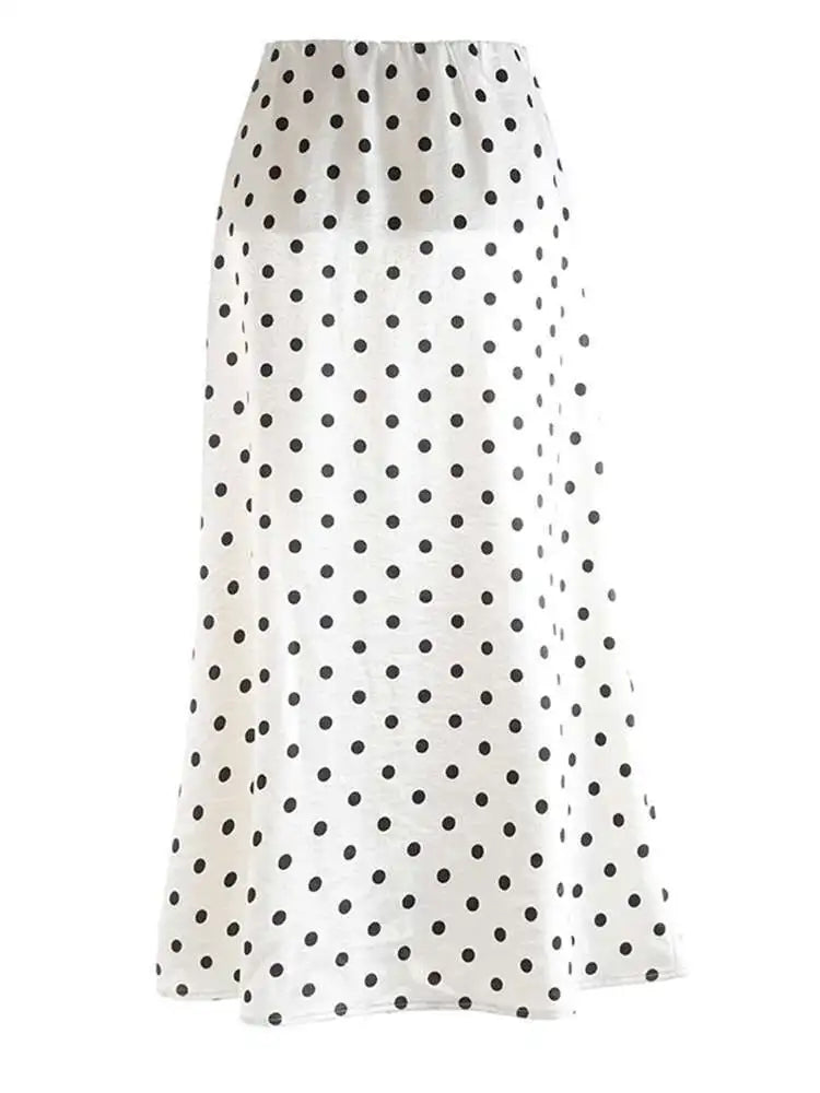 High Elastic Waist Dot Shiny Satin Body-Hugging Fishtail Half-body Skirt Women Fashion Tide New Spring Autumn 2025 1DJ0004