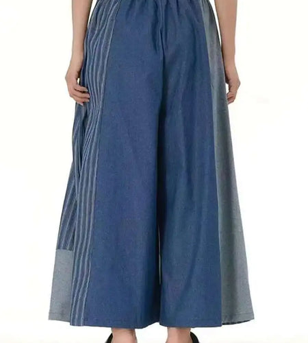 High Waist Blue Striped Denim Long Casual Wide Leg Jeans New Women Trousers Fashion Tide Spring Autumn 2025 1DJ0273