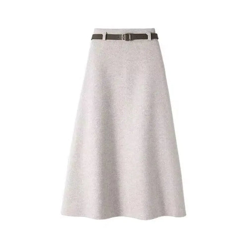Load image into Gallery viewer, 2023 Winter Solid Woolen Midi Skirt Women Elegant Streetwear A-line Zipper Long Skirt Female Vintage High Waist Thick Simple New

