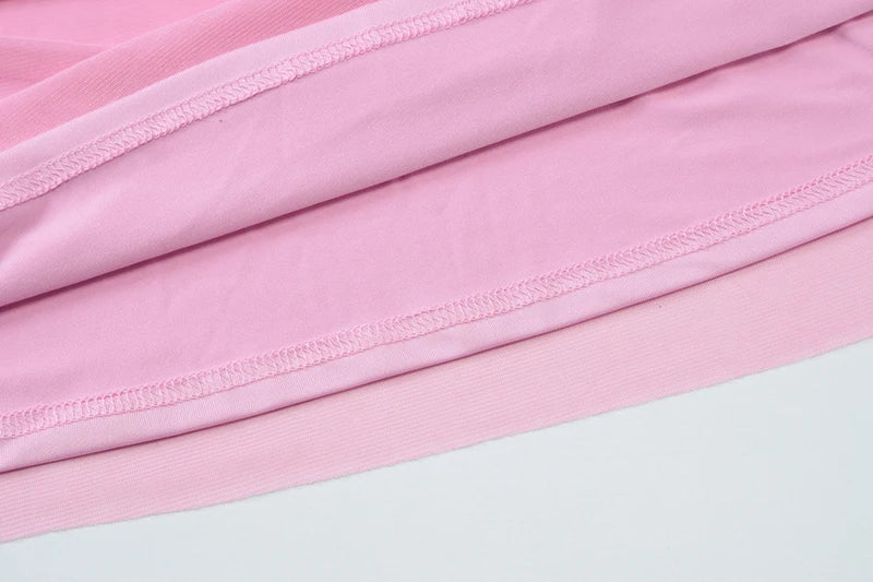 Scarf Collar Backless Sexy Maxi Dress For Women Gown Pink Strapless Off-shoulder Backless Mesh Long Dress Vestido