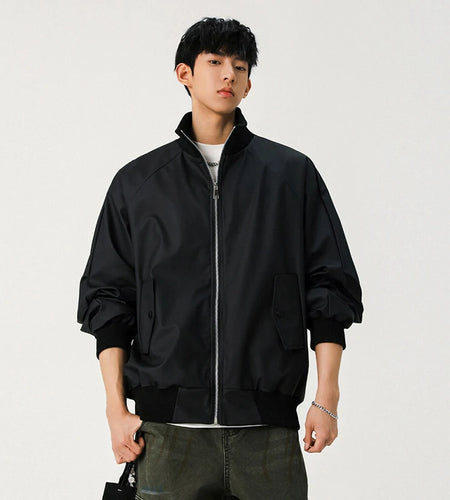 Men's Spring PU Leather Jackets American Solid Color Stand Collar Baseball Jacket Zipper High Street Menwear 2025 9W1303