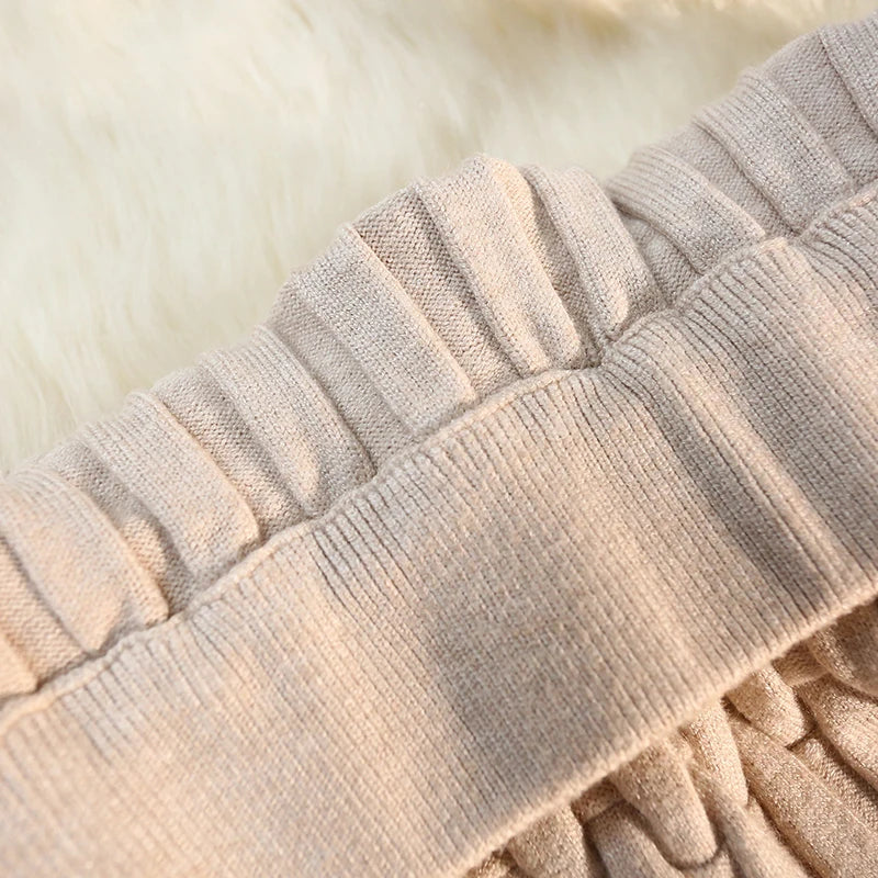 Elegant Vintage Straight Knitted Midi Skirt Women Jacquard Pattern High Waist Skirt Ladies Spring Winter Wrap Skirts Casual