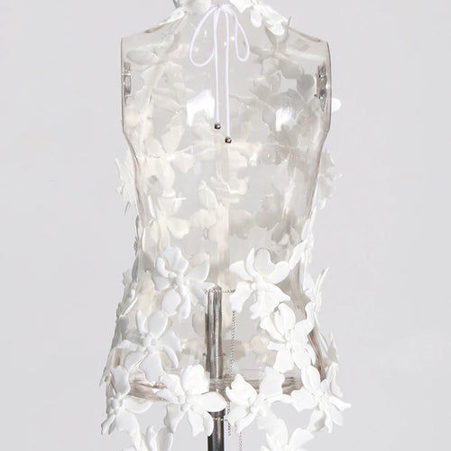 Load image into Gallery viewer, Solid Hollow Out Minimalist Sexy Vests For Women V Neck Sleeveless Backless Spliced Lace Up Top Female Fashion New
