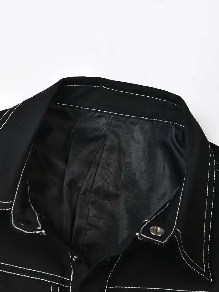 Black Jacket Big Size Wide Leg Pants Two Piece Suit New Lapel Long Sleeve Women Fashion Tide Spring Autumn 2025  CPG0425