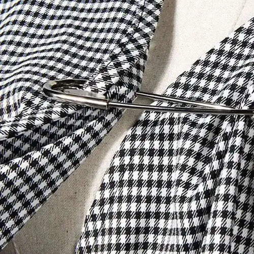 Load image into Gallery viewer, Women Black Plaid Irregular Stitch Big Size Dress New V-Neck Long Sleeve Loose Fit Fashion Tide Spring Autumn 2025 JG892
