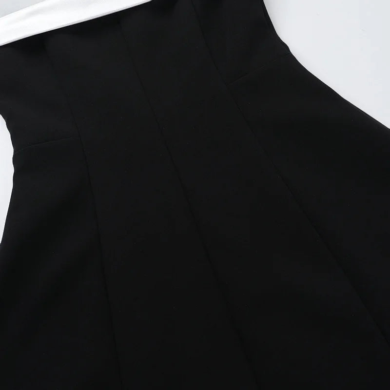 Off-shoulder Backless Sexy Mini Dress For Women Fashion Strapless Sleeveless High Waist A-line Club Party Dress Elegant