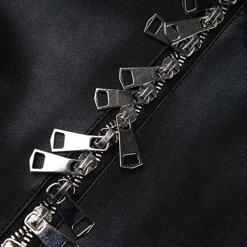 Load image into Gallery viewer, Women Black Pu Leather Zipper Big Size Casual Blazer New Lapel Long Sleeve Jacket Fashion Tide Spring Autumn 2025 CPG1010
