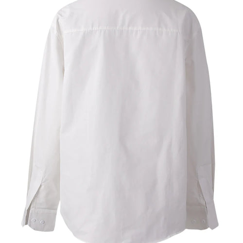 Load image into Gallery viewer, Women White Pattern Printed Big Size Casual Blouse New Lapel Long Sleeve Shirt Fashion Tide Spring Autumn 2025  CPG3062
