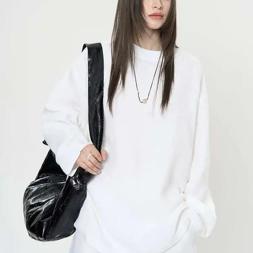 Load image into Gallery viewer, Women 100% Linen Brief Big Size Elegant T-shirt New Round Neck Long Sleeve Fashion Tide Spring Autumn 2025 1DJ0371
