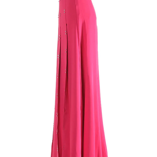 Load image into Gallery viewer, High Waist Rose Red Rivet Pleated Elegant Long A-line Half-body Skirt Women Fashion Tide New Spring Autumn 2025 1DJ0915
