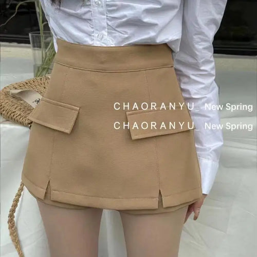 Load image into Gallery viewer, Women Chic Black White High-waist Wrapped Hip Mini Skirt 2024 Spring Summer Streetwear Vacation Brown Bodycon Short Skirt Simple
