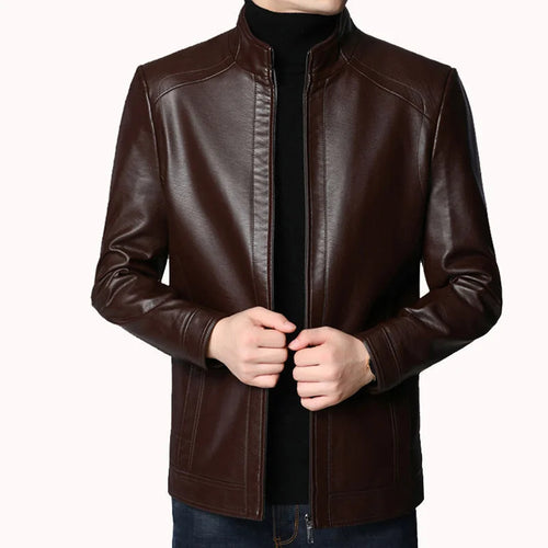 Load image into Gallery viewer, Men Fashion Leather jacket Men Leather Suit Jacket Men Slim Fit blazer Coat Streetwear Casual Blazer Jackets Male Outerwear mens
