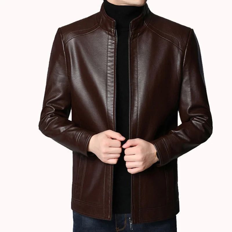 Men Fashion Leather jacket Men Leather Suit Jacket Men Slim Fit blazer Coat Streetwear Casual Blazer Jackets Male Outerwear mens