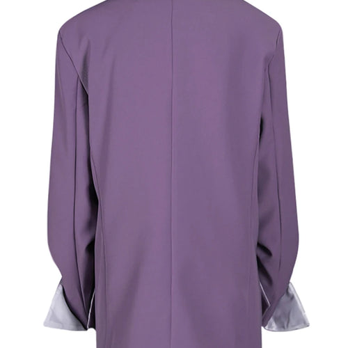 Load image into Gallery viewer, Purple Pleated Blazer Wide Leg Pants Two Piece Suit New Lapel Long Sleeve Women Fashion Tide Spring Autumn 2025 CPG2785
