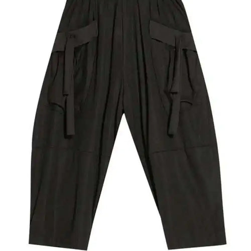 Load image into Gallery viewer, High Elastic Waist Black Pockets Pleated Harem Pants New Loose Fit Trousers Women Fashion Tide Spring Autumn 2025 1DF4720
