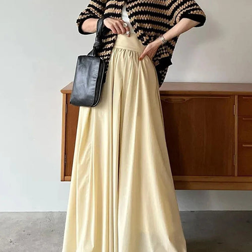 Load image into Gallery viewer, Patchwork Folds Skirts For Women High Waist Casual Loose Solid A Line Skirt Spring Female Fashion Clothing
