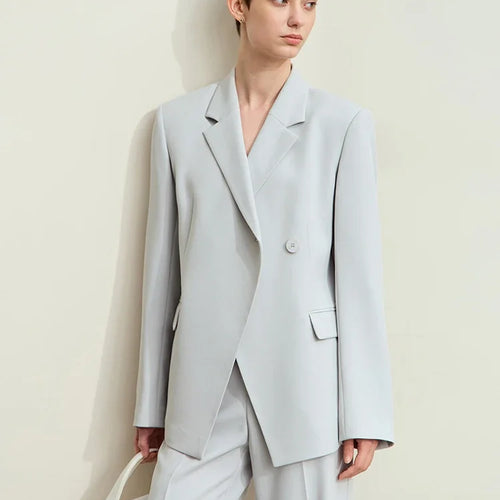 Minimalism 2024 Autumn New Blazers Women Notched Basic Quality Fashion Long Professional Jacket Women's Clothing 12443051