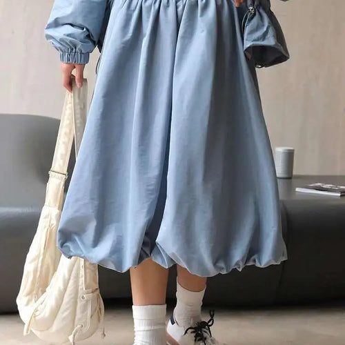 Load image into Gallery viewer, High Waist Purple Blue Pleated Shaped Elegant A-line Half-body Skirt Women Fashion Tide New Spring Autumn 2025 1DH6529
