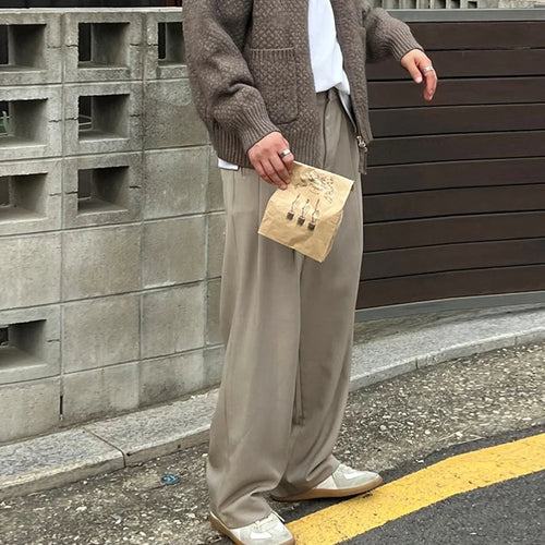 Load image into Gallery viewer, Men's Casual Pants New Korean Style Pleated Design Solid Color Stylish Male Trousers Trend 2025 Summer Loose Fitting 9W1978
