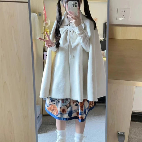 Load image into Gallery viewer, Lolita Sweet Girl Oversized Grunge Jackets Women Y2k Aesthetic Single Breasted Vintage Coats 2025 Harajuku Kawaii Solid Jacket
