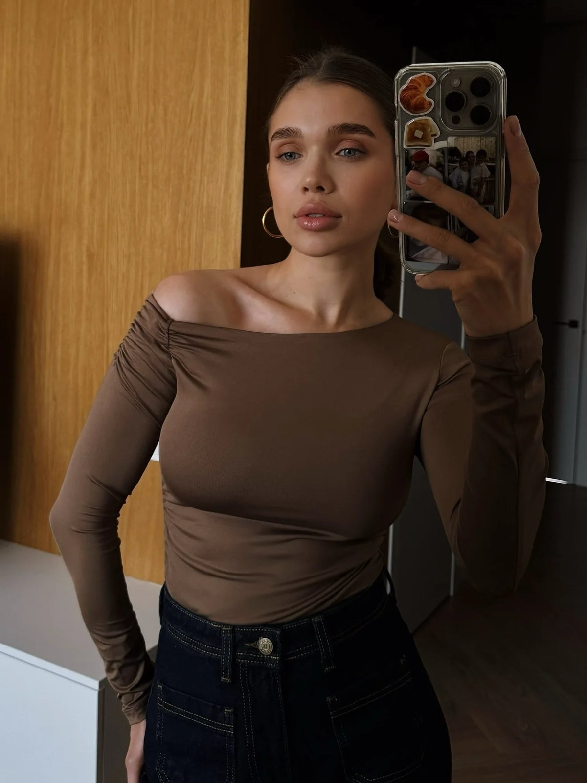 Fashion Stretch Tight Long Sleeve Slanted Shoulder Women Bodysuit 2025 Autumn/Winter New Rompers Sexy Slim Casual Street
