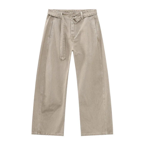 Load image into Gallery viewer, Men's Jeans Straight Leg Design New Korean Handsome Solid Color Denim Pants Belt Loose Fashion Male Bottoms Spring 9W1590
