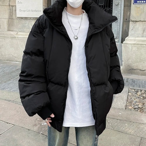 Load image into Gallery viewer, Simple Men&#39;s Cotton Coats Stand Collar Solid Color Casual Thickened Zipper Casual American Male Padded Jackets Chic 9C9276
