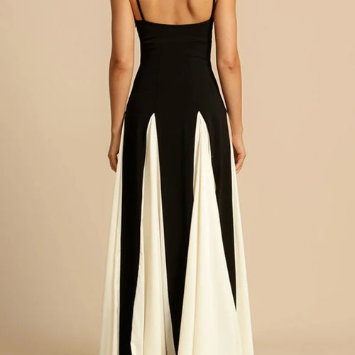 Load image into Gallery viewer, Elegant Patchwork Spaghetti Strap Long Dress For Women Fashion Sleeveless Backless Sexy Evening Maxi Dress Fashion
