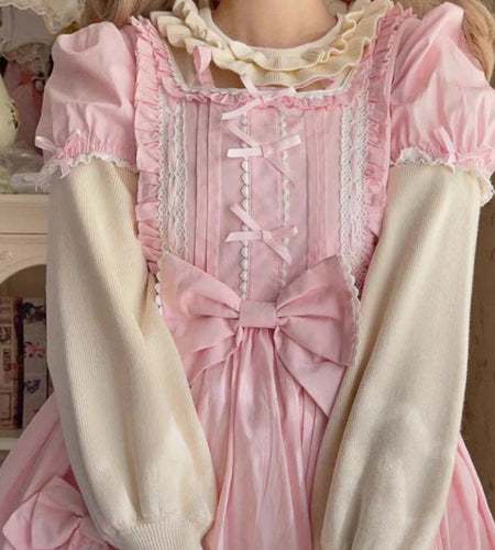 Japanese Preppy Style Solid Grunge Knitted Sweater Y2k Aesthetic Ruffled Collar Pullover Harajuku Sweet Loose Simple Jumpers