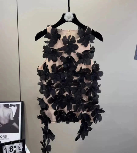 Hit Color Spliced Appliques Slimming Vests For Women O Neck Sleeveless Tunic Temperament Vest Female Fashion New