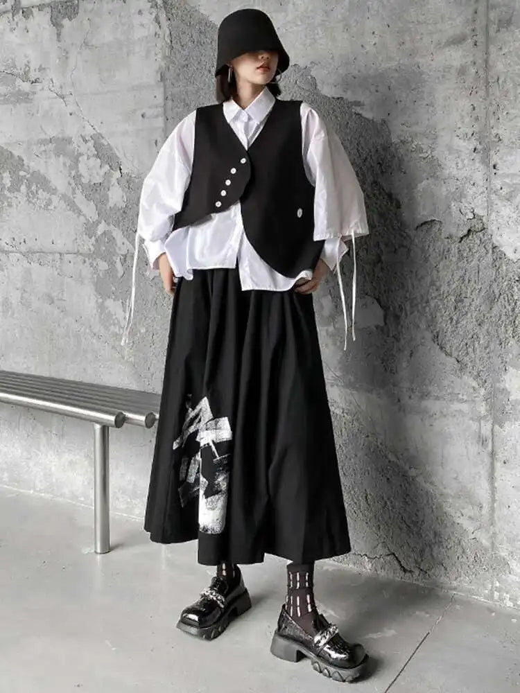 Big Size Vest Shirt Wide Leg Pants Three Piece Suit New Lapel Long Sleeve Women Fashion Tide Spring Autumn 2025 1DH5373