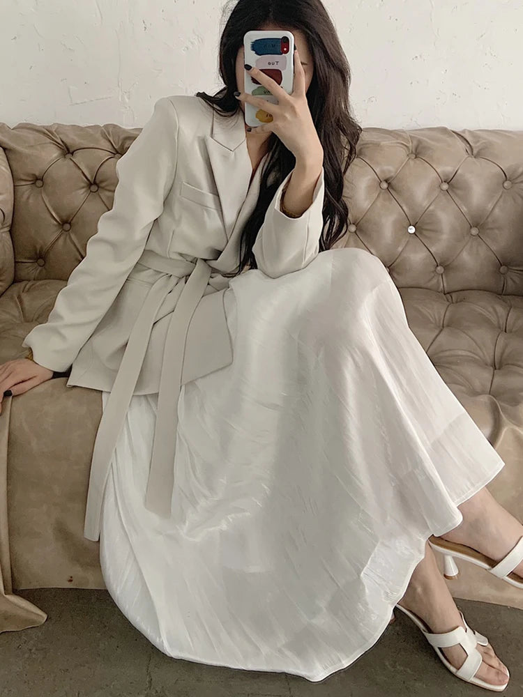 Ladies satin maxi sales skirt