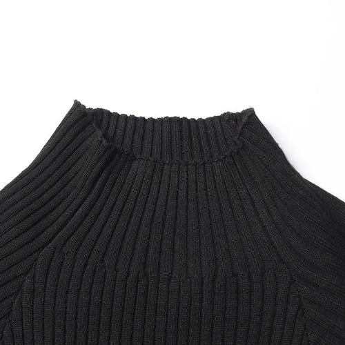 Load image into Gallery viewer, Crisscross Hollow Out Knitting Sweaters For Women Stand Collar Long Sleeve Slimming Casual Temperament Sweater Female
