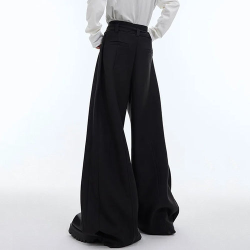 Load image into Gallery viewer, Niche Men Wide Leg Pants Three-dimensional Line Casual Belt Design High Street Men&#39;s Wear Straight Trousers Autumn 9C4728
