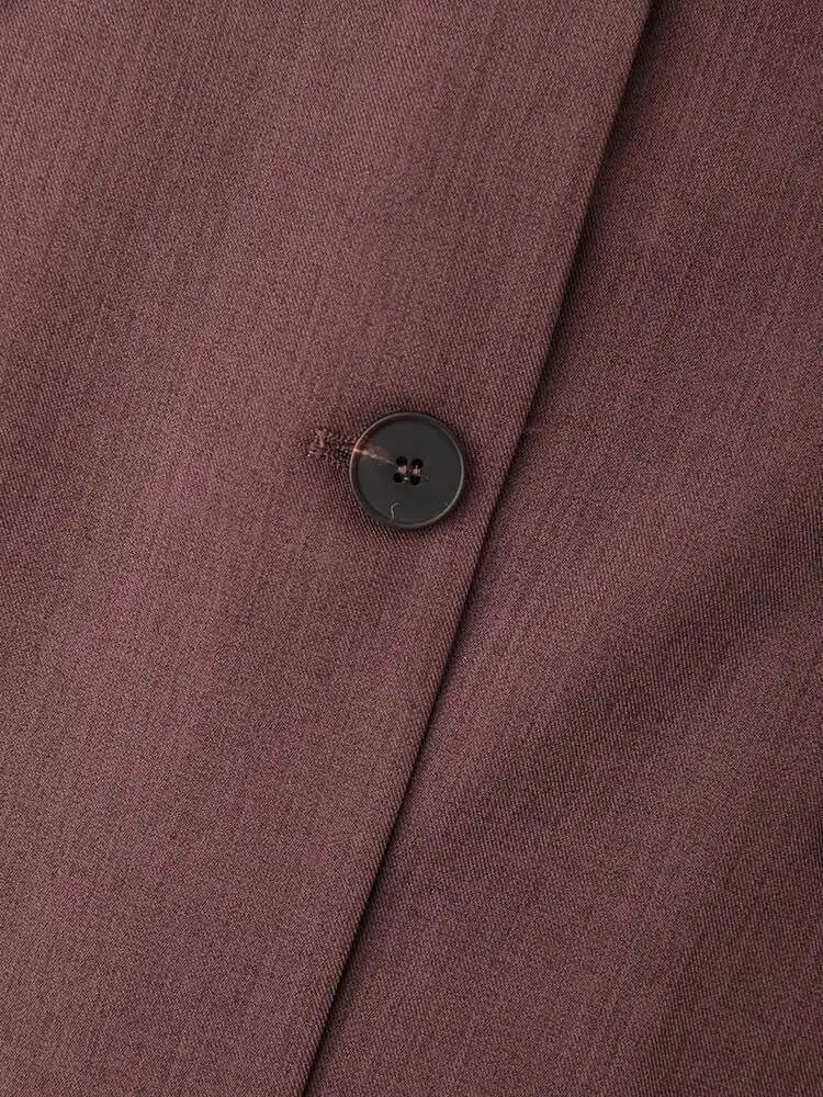 Women Red Brief Single Breasted Big Size Elegant Blazer New Lapel Long Sleeve Jacket Fashion Spring Autumn 2025 CPG1297