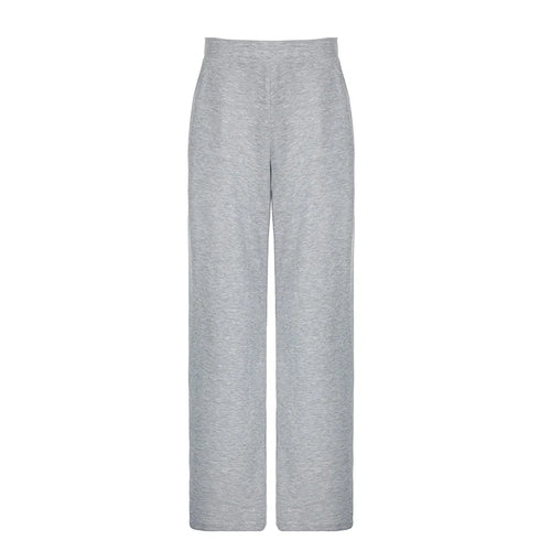 Load image into Gallery viewer, Casual Grey Basic Straight Leg Sweatpants Women Harajuku Elastics Waist Knitted Trousers Homewear Autumn Pants Bottom
