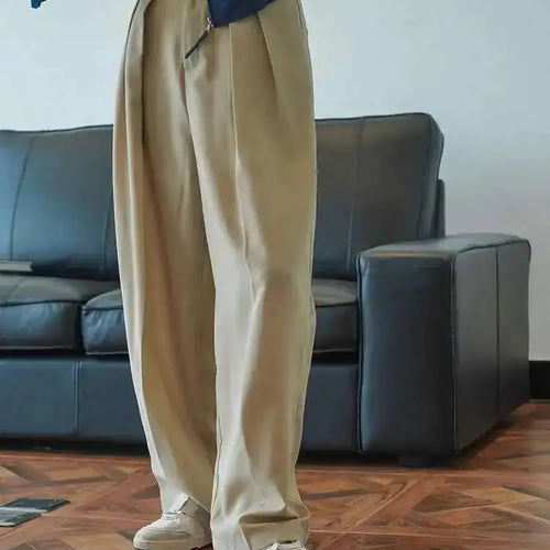 Load image into Gallery viewer, High Waist Khaki Brief Pleated Long Wide Leg Pants New Loose Fit Trousers Women Fashion Tide Spring Autumn 2025  1DF9946
