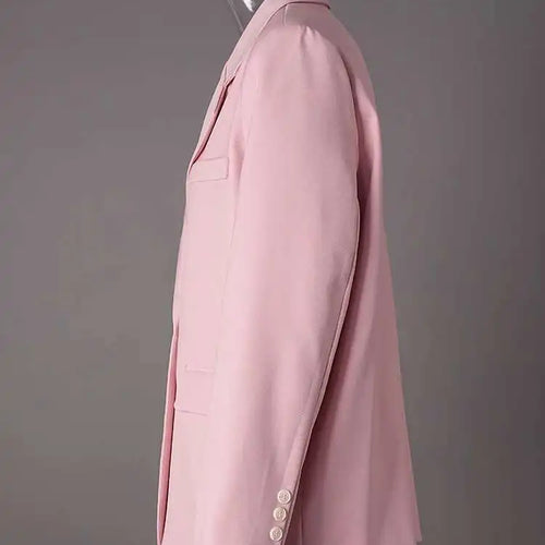 Load image into Gallery viewer, Women Pink Color Double Breasted Big Size Blazer New Lapel Long Sleeve Jacket Fashion Tide Spring Autumn 2025 CPG2778
