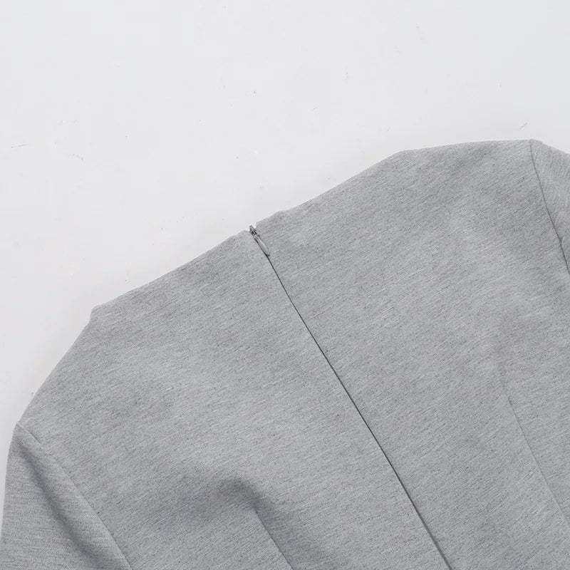 Long Sleeve High Waist Sexy Mini Dress For Women Autumn Winter New Solid O Neck Bodycon Club Party Dress Elegant