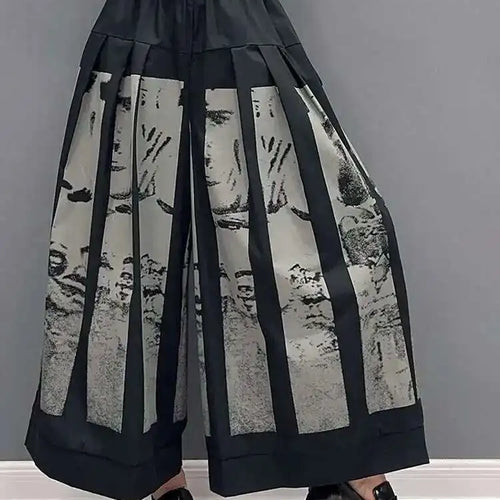 Load image into Gallery viewer, High Elastic Waist Black Printed Pleated Long Wide Leg Pants New Trousers Women Fashion Tide Spring Autumn 2025 1DF6290
