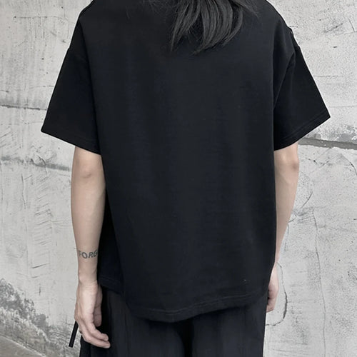 Load image into Gallery viewer, Women White String Desgin Big Size Casual T-shirt New Round Neck Short Sleeve Fashion Tide Spring Summer 2025 1DF9658
